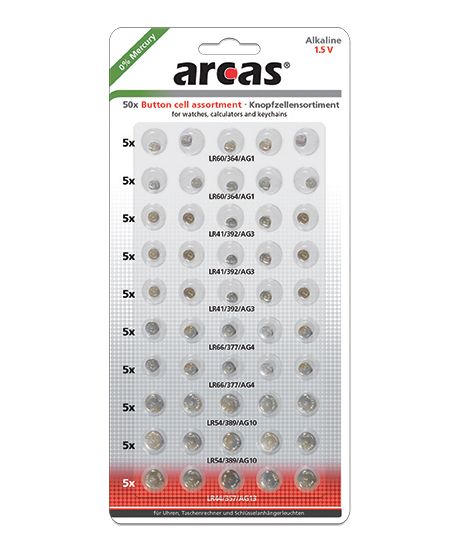 Alkaline Ag Set 50 Pcs Buttoncells Batteries Products Arcas